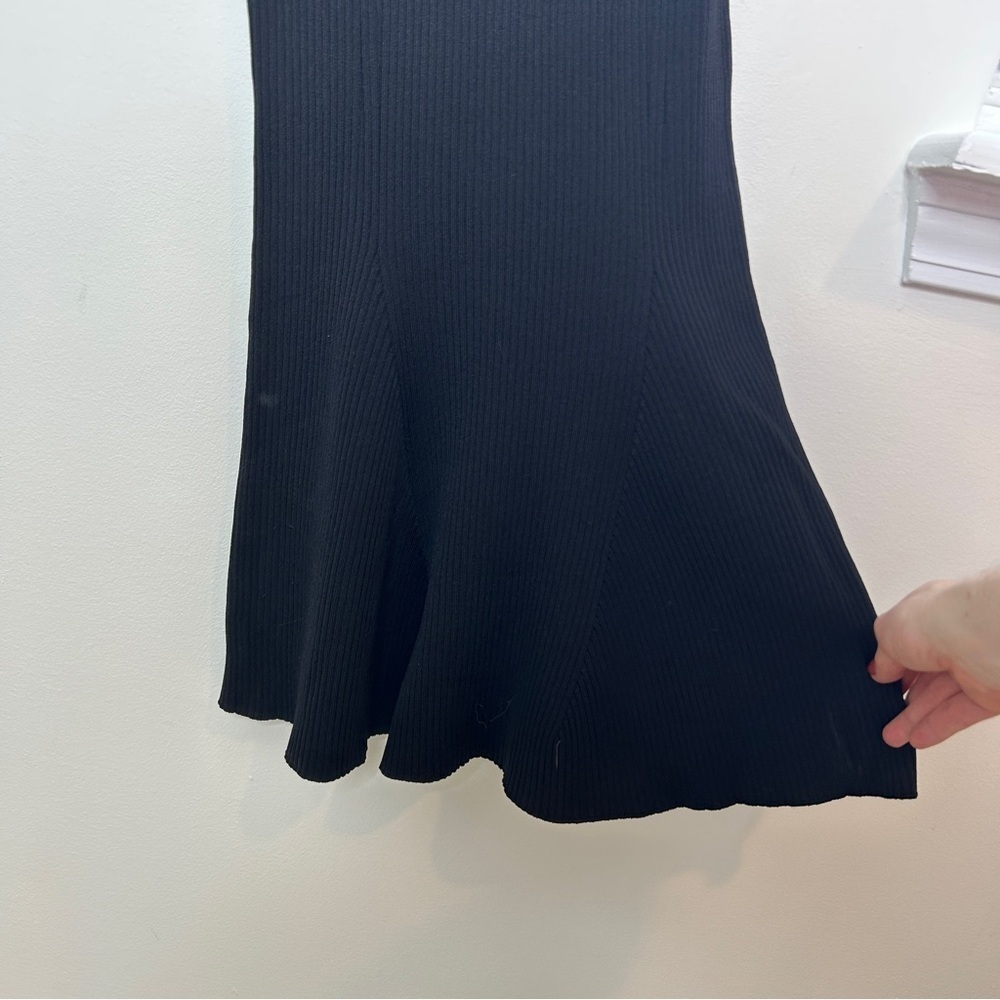 BCBGMAXAZRIA Sheer Sleeve Black Midi Sweater Dress Size XS - Picture 10 of 13